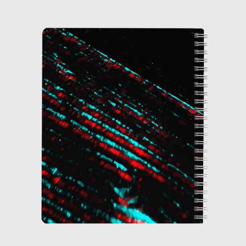 Тетрадь Sally Face в стиле glitch и баги графики на темном фоне, цвет линия - фото 2
