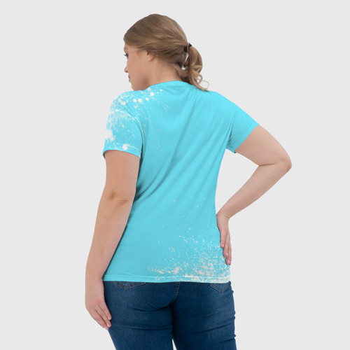 Женская футболка 3D с принтом Лера белый мишка, вид сзади #2