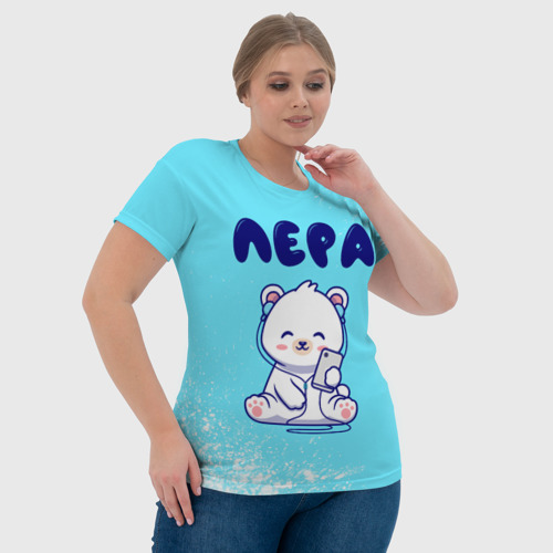 Женская футболка 3D с принтом Лера белый мишка, фото #4