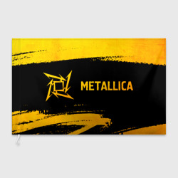 Флаг 3D Metallica - gold gradient: надпись и символ