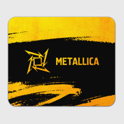 Прямоугольный коврик для мышки Metallica - gold gradient: надпись и символ