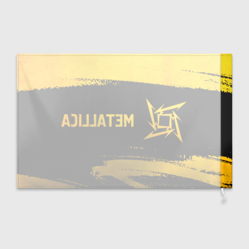 Флаг 3D Metallica - gold gradient: надпись и символ - фото 2