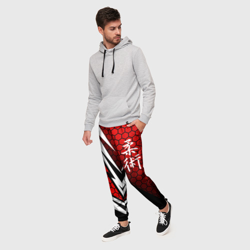 Мужские брюки 3D Джиу - Джитсу : Красная броня, цвет 3D печать - фото 3