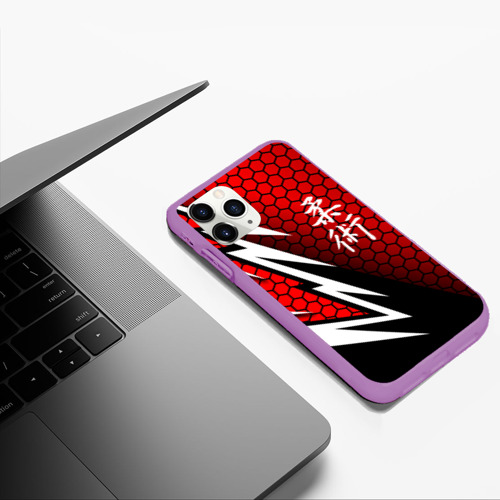 Чехол для iPhone 11 Pro Max матовый Джиу - Джитсу : Красная броня, цвет фиолетовый - фото 5