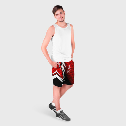Мужские шорты 3D с принтом Джиу - Джитсу : Красная броня, фото на моделе #1