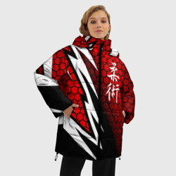 Женская зимняя куртка Oversize Джиу - Джитсу : Красная броня - фото 2