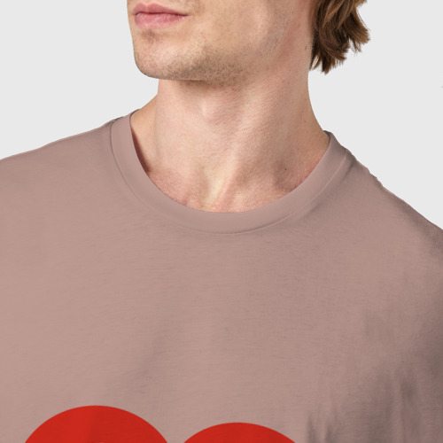 Мужская футболка хлопок Люблю Россию и точка, цвет пыльно-розовый - фото 6