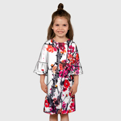 Детское платье 3D Живописная ветка сакуры - фото 2