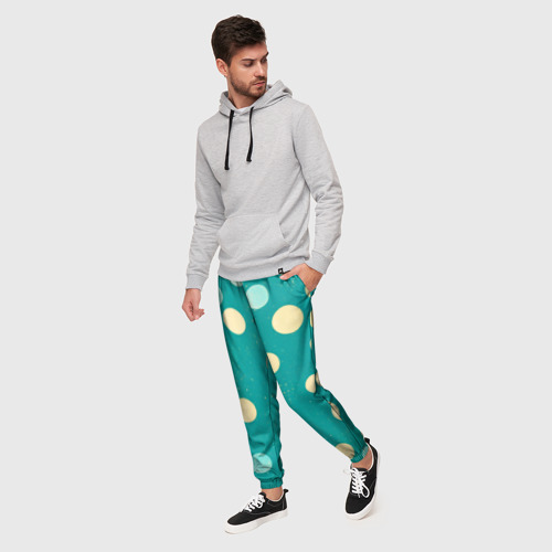 Мужские брюки 3D Нарисованные кружочки радости, цвет 3D печать - фото 3
