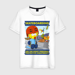 Мужская футболка хлопок Skateboarding - Maggie Simpson