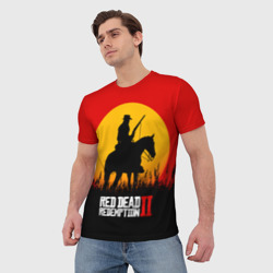 Мужская футболка 3D Red Dead Redemption 2 - закат - фото 2