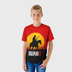Детская футболка 3D Red Dead Redemption 2 - закат - фото 2