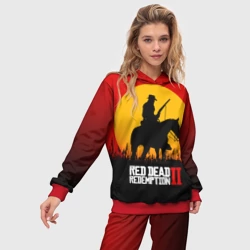 Женский костюм с толстовкой 3D Red Dead Redemption 2 - закат - фото 2