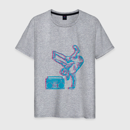 Мужская футболка хлопок Hip Hop Dance, цвет меланж