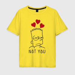 Мужская футболка хлопок Oversize Bart Simpson - not you