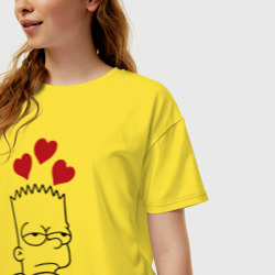 Женская футболка хлопок Oversize Bart Simpson - not you - фото 2