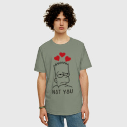 Мужская футболка хлопок Oversize Bart Simpson - not you - фото 2