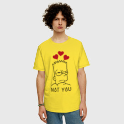 Мужская футболка хлопок Oversize Bart Simpson - not you - фото 2