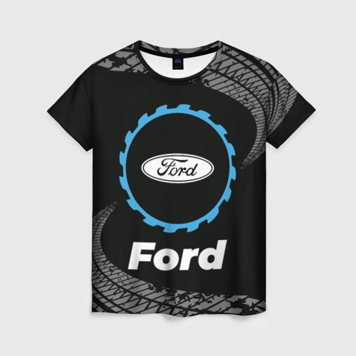 Женская футболка 3D Ford в стиле Top Gear со следами шин на фоне, цвет 3D печать