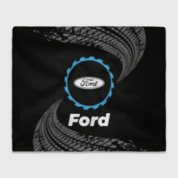 Плед 3D Ford в стиле Top Gear со следами шин на фоне