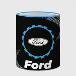 Кружка с полной запечаткой Ford в стиле Top Gear со следами шин на фоне - фото 2