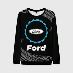 Мужской свитшот 3D Ford в стиле Top Gear со следами шин на фоне