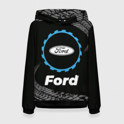 Женская толстовка 3D Ford в стиле Top Gear со следами шин на фоне