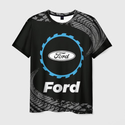 Мужская футболка 3D Ford в стиле Top Gear со следами шин на фоне