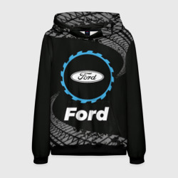 Мужская толстовка 3D Ford в стиле Top Gear со следами шин на фоне