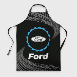Фартук 3D Ford в стиле Top Gear со следами шин на фоне