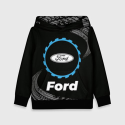 Детская толстовка 3D Ford в стиле Top Gear со следами шин на фоне