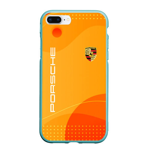 Чехол для iPhone 7Plus/8 Plus матовый Porsche Жёлтая абстракция, цвет мятный