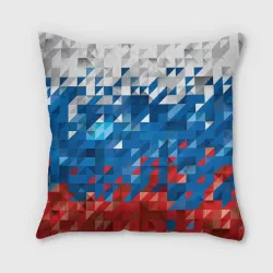 Подушка 3D Полигональный флаг России!