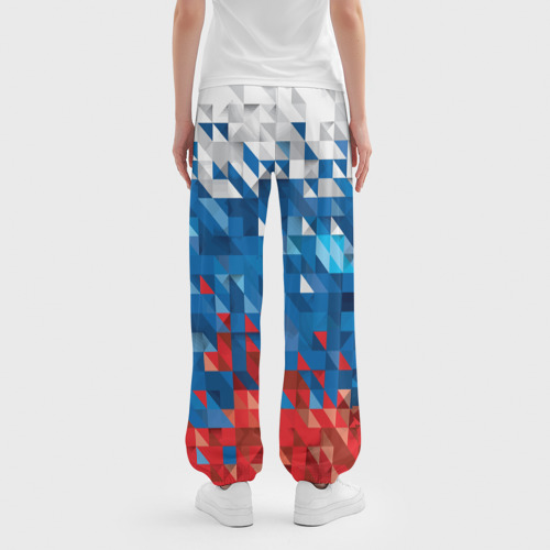 Женские джоггеры оверсайз 3D Полигональный флаг России! - фото 4