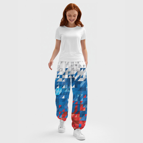 Женские джоггеры оверсайз 3D Полигональный флаг России! - фото 5