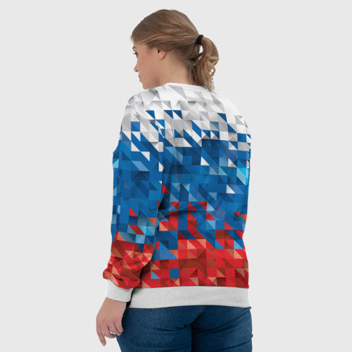 Женский свитшот 3D Полигональный флаг России!, цвет 3D печать - фото 7