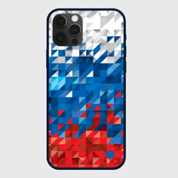 Чехол для iPhone 12 Pro Полигональный флаг России!