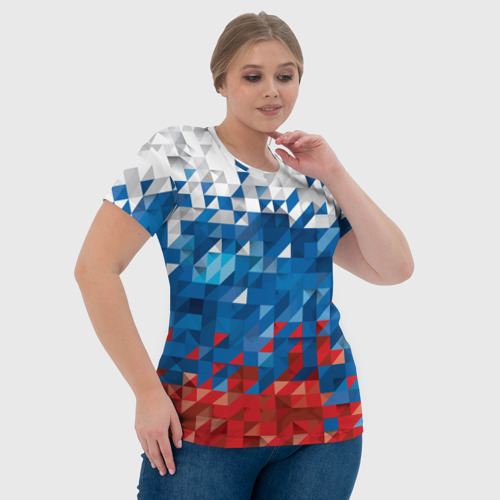 Женская футболка 3D Полигональный флаг России!, цвет 3D печать - фото 6