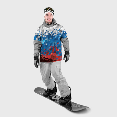 Накидка на куртку 3D Полигональный флаг России!, цвет 3D печать - фото 3
