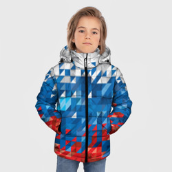 Зимняя куртка для мальчиков 3D Полигональный флаг России! - фото 2
