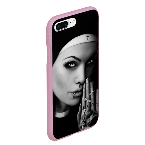 Чехол для iPhone 7Plus/8 Plus матовый Готическая монашка с татуировкой Страсть, цвет розовый - фото 3
