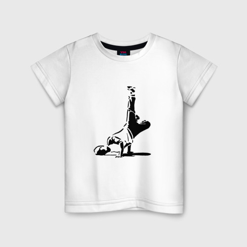 Детская футболка из хлопка с принтом Трафарет фриза, вид спереди №1