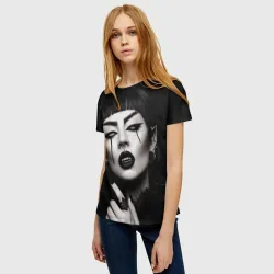 Женская футболка 3D Девушка - вампир - фото 2