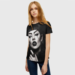 Женская футболка 3D Девушка - вампир - фото 2