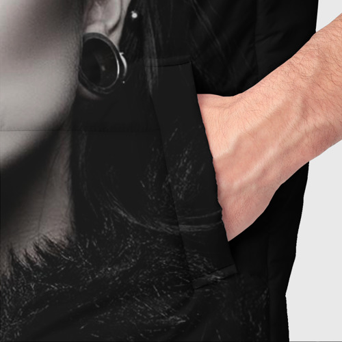 Мужской жилет утепленный 3D Девушка - вампир, цвет светло-серый - фото 6