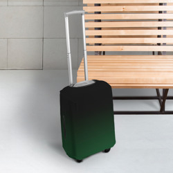 Чехол для чемодана 3D Черный и мшистый зеленый градиент  омбре - фото 2