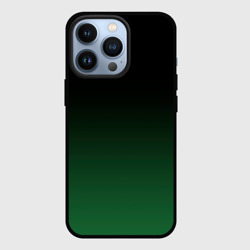 Чехол для iPhone 13 Pro Черный и мшистый зеленый градиент  омбре