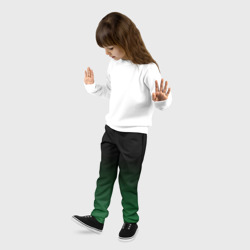 Детские брюки 3D Черный и мшистый зеленый градиент  омбре - фото 2