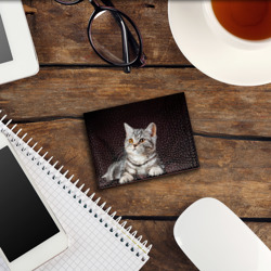 Обложка для студенческого билета Задумчивый котёнок британской полосатой - фото 2