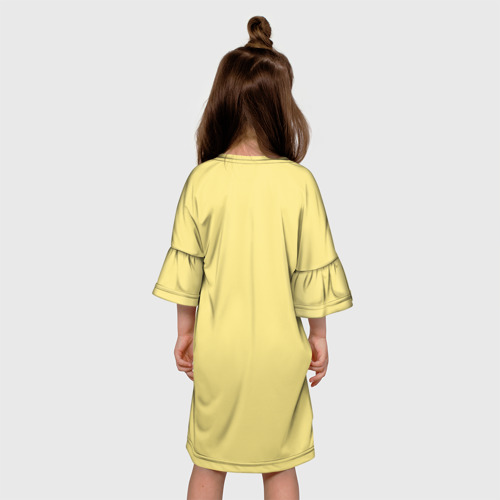 Детское платье 3D с принтом Герб России - золото, вид сзади #2